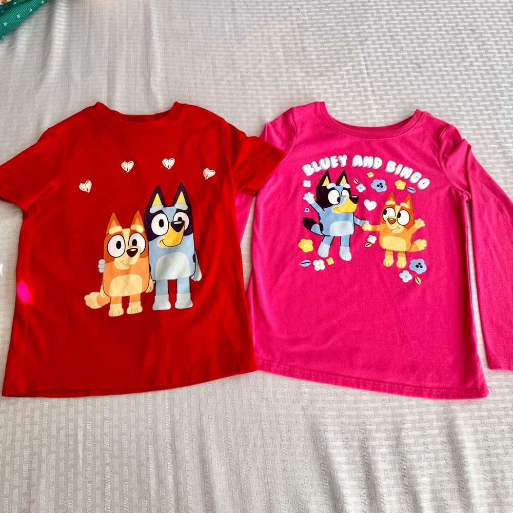 Bluey Bingo Girls Shirt Bundle 6 7‎ 6X Old Navy Jumping Beans